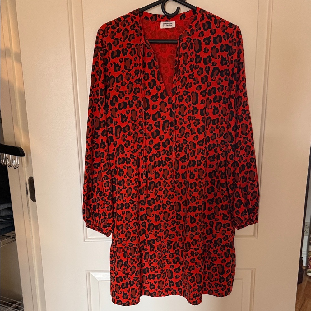 Red Leopard Print Dress with Black Spots